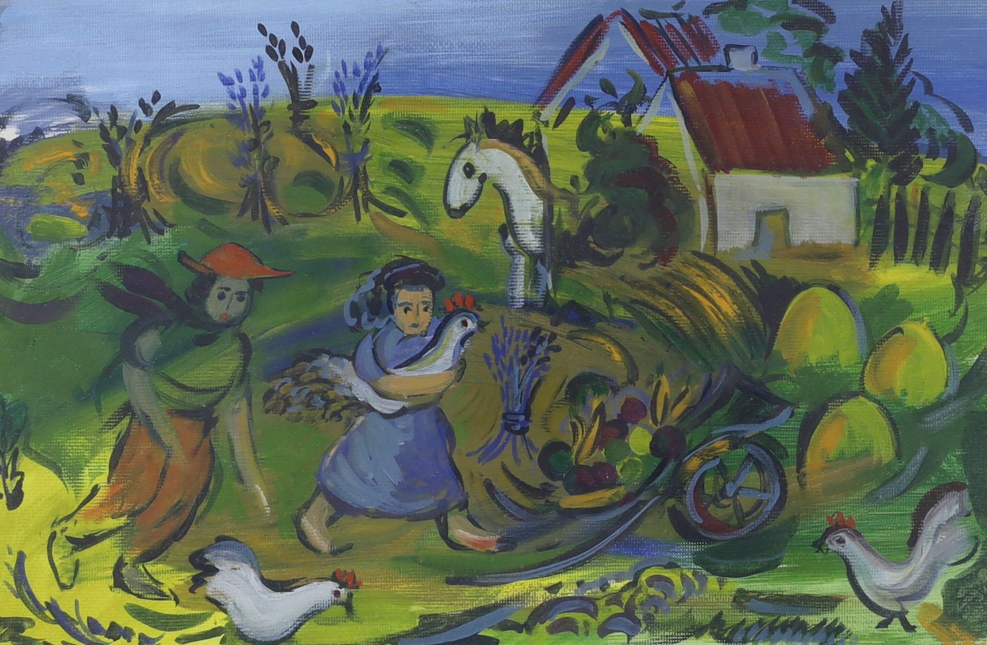 Marissa Weatherhead (Contemporary), oil on paper, 'Changing Places', signed and dated '01, 19 x 30cm